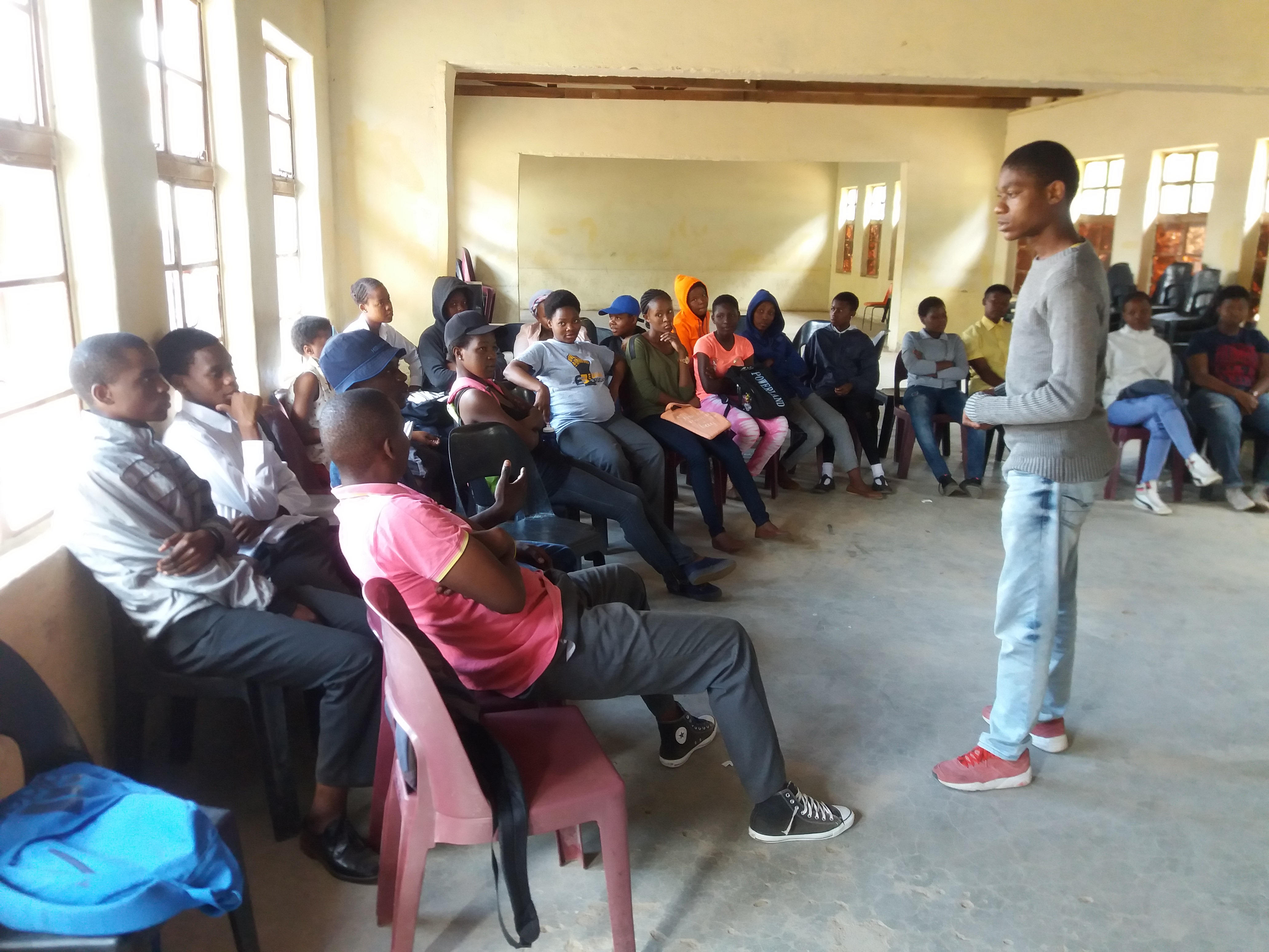 Learner speaking during a Masedi School three-day camp
